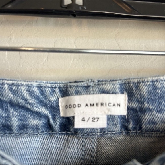 GOOD AMERICAN GOOD CLASSIC High Waisted SZ 4/27 Light wash INDIG0301 Tapered Leg - Picture 6 of 8